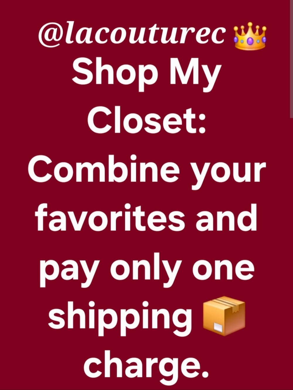 👑Shop My Closet: Combine your favorites and pay only one shipping charge. 📦❤️❤